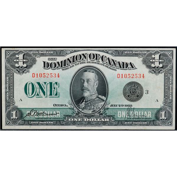 1923 $1 DC-25m #D1052534 CCCS Choice Very Fine-30 Black seal "3" McCavours-Saunders.   A very bright