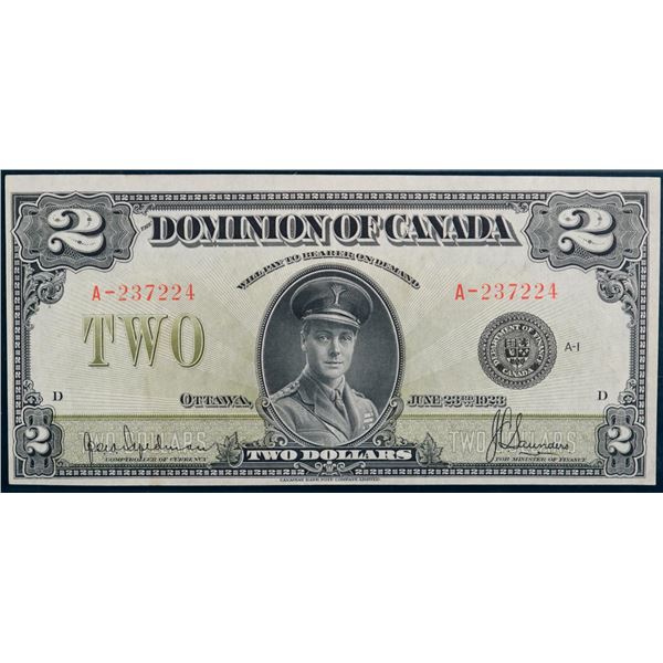 1923 $2 DC-26a #A-237224 PMG Choice About Uncirculated-53.  This is a bright, clean and attractive i