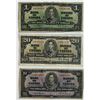 Image 1 : 1937 $1 BC-21a, $10 BC-24a, $20 BC-25a, All 3 notes Osborne-Towers