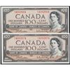 Image 1 : 1954 $100 BC-43a #B/J4162664-2674, Group of 11 consecutive numbered notes.  All Legacy Currency Grad