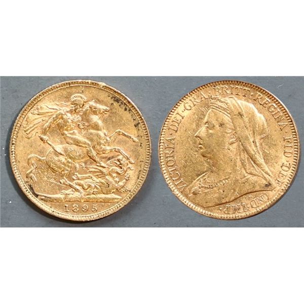 Great Britain;  1895 Gold Sovereign,  EF or better.