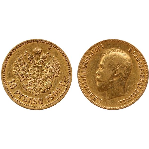 Russia; 1900 10 Rubles "Tsar Nicolas II" #Y64, VF or better