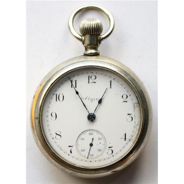 Vintage Pocket Watch; "ELGIN" Open Face oresilver - Pocket Watch