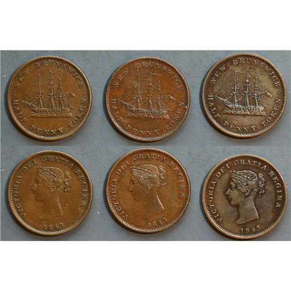 NB-1A2, Breton 910, Marelic NBT01, 02 & 03.  Lot of 3 tokens VF+ and better.  Rarity 2-3.