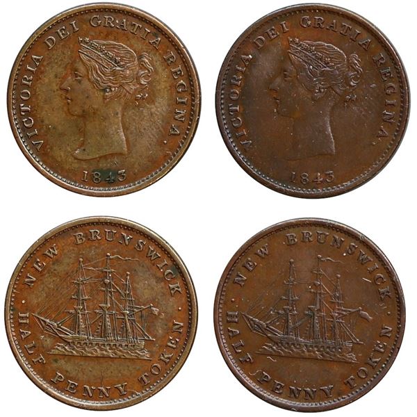 NB-1A2, Breton 910, Marelic NBT04 & 05.  Lot of 2 tokens EF and better.  Rarity 5-7.