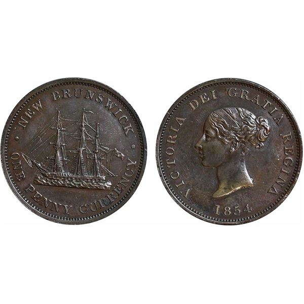 NB-2B1 (Marelic NBT-60), Breton 911 - 1854 Penny Token.  Obv-59 & Rev similar to NBT-59. Designated 