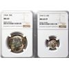 Image 3 : USA:  1854 10¢ G6, 1947S 10¢ MS65FT & 1964 50¢ MS65.  Lot of 3 NGC graded coins along with 1885-O $1