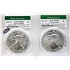 USA; 2020 & 2021 Silver Eagles,  Both coins PCGS MS69 pure silver .9999 exempt of tax.