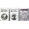 USA Silver Eagles.  Lot of 6 graded commemorative Silver coins.  Tax Exempt.