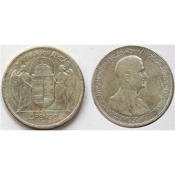 Hungary; 1930 5 Pengo Yeo@44 Fine