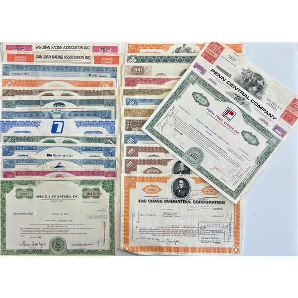 Stocks & Bonds;  Lot of 50 various North American issues.