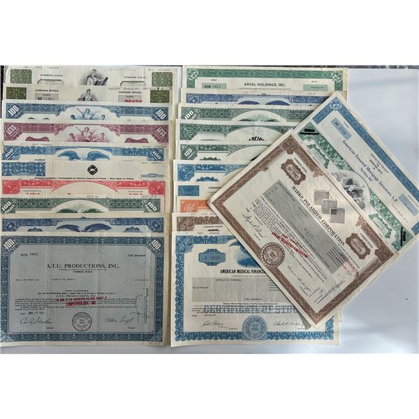 Stocks & Bonds;  Lot of 50 various North American issues.