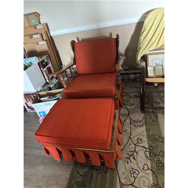 vintage chair and ottoman
