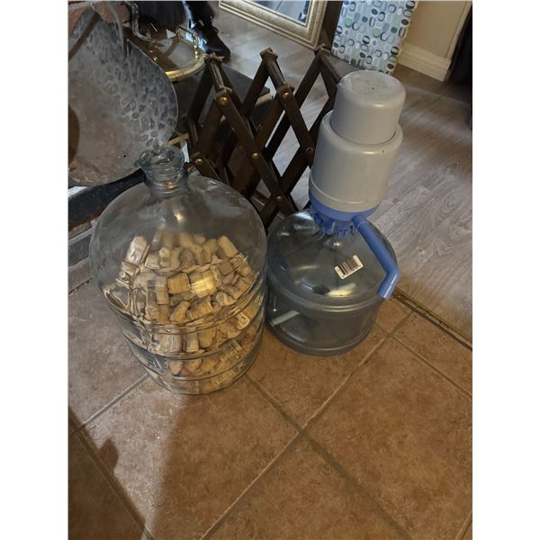 Glass bottle has rim chip water bottle, and wine rack