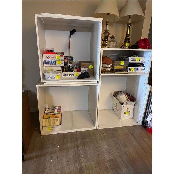 3 white shelves