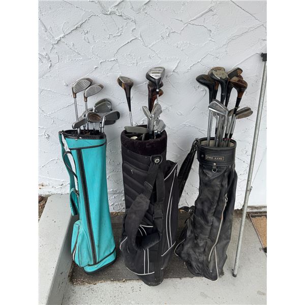 Golf clubs and bags
