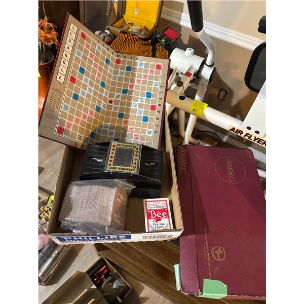Scrabble card, shuffler cards, etc.