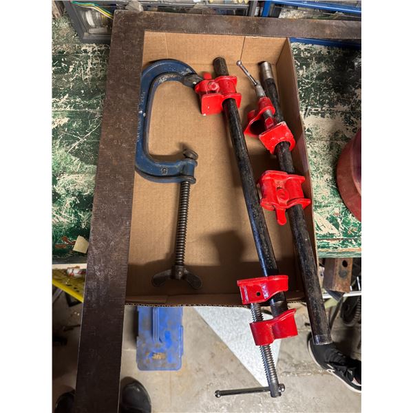 Clamps and square