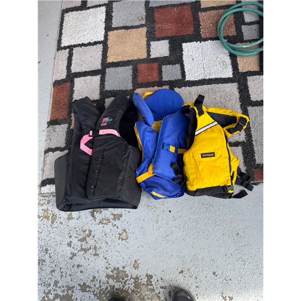 3 life jackets