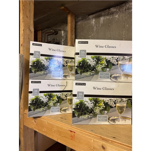 New plastic wine glasses