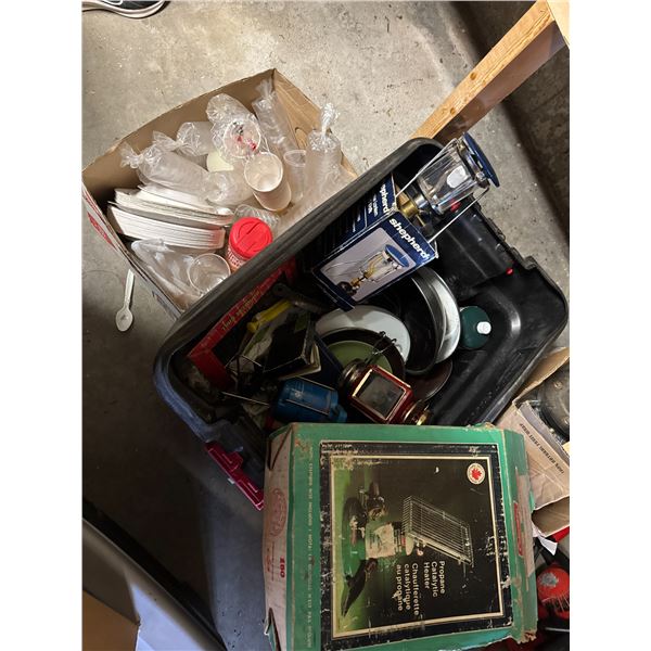 Camping lot lantern, propane, catalytic heater, and other items