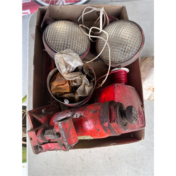 Lights, bottle, jacket, etc.