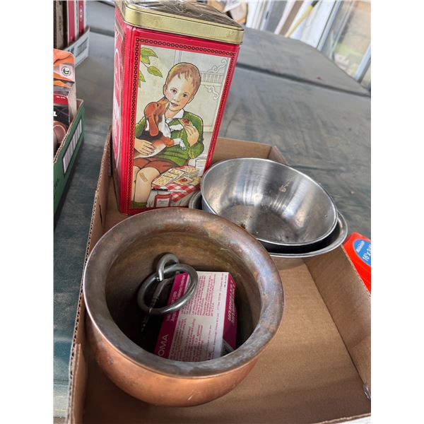 Tin and bowls
