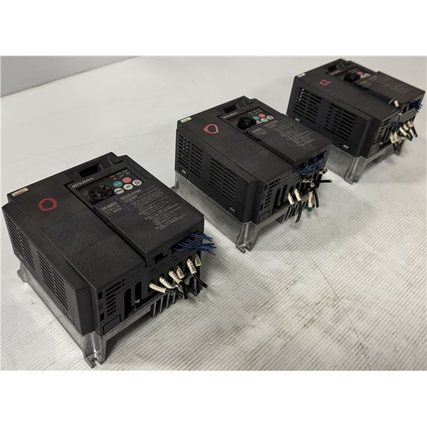 (3) Mitsubishi #FR-E740-0.75K Inverters