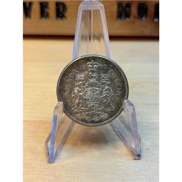 Lot 4-1) 50c Canadian coin 1966