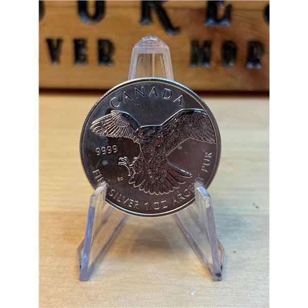 Lot 5-1) 1 oz Canadian Peregrine Falcone Silver coin