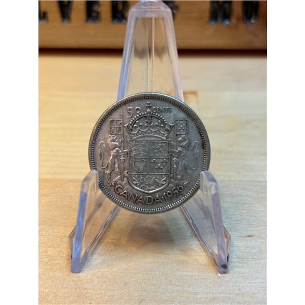 Lot 18-1) 50c Canadian coin 1956
