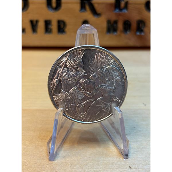 Lot 21-1) 1 oz Aztec YIN/Yang coin silver