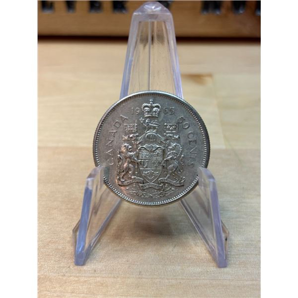 Lot 37-1) 50c Canadian coin 1965