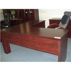 Mahogany  L-Shaped Executive Desk