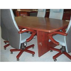 Mahogany Contemporary 8-ft Boardroom Table