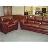 Image 1 : Burgundy Leather Sofa & Chair Set