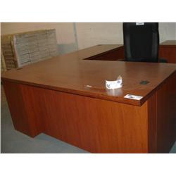 Cherry L-Shaped Executive Desk