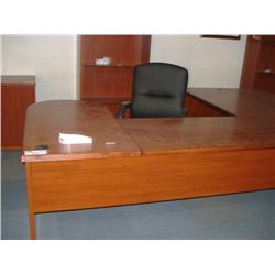 Cherry U-Shaped Executive Desk