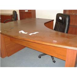 Cherry L-Shaped Computer Desk