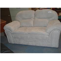 Beige Suede Comfy Loveseat