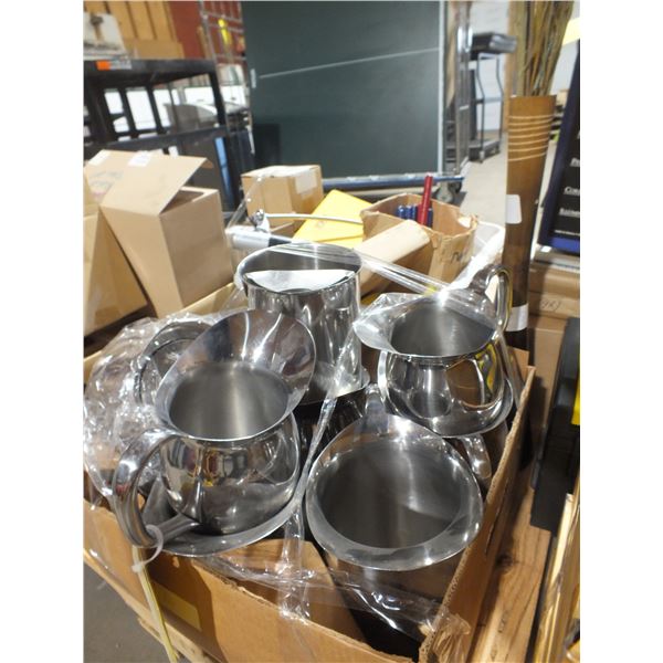 1 Box Of Metal Water Jugs