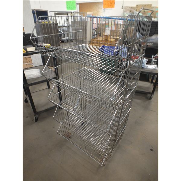 5 Bin Metal Shelf On Wheels
