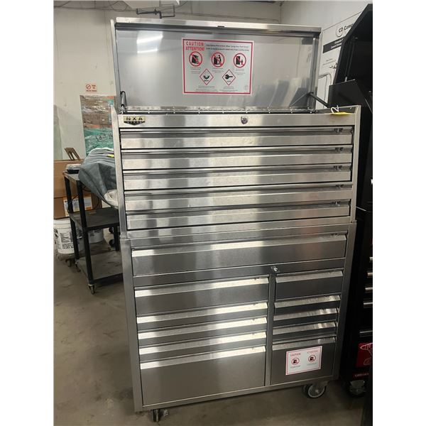 Stainless Steel 16 Drawer Tool Chest On Wheels w/ Keys