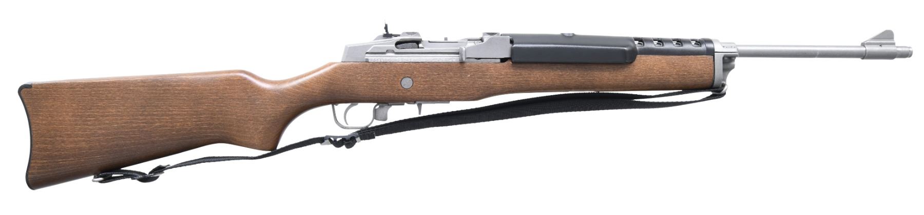 RUGER STAINLESS MINI-14 SEMI-AUTO RANCH RIFLE.