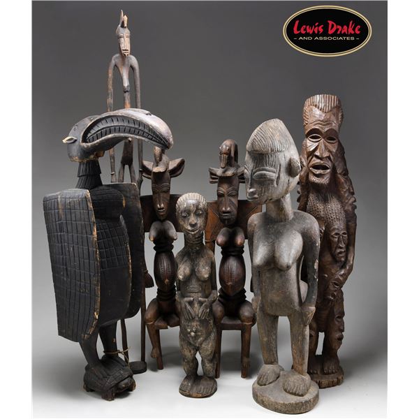 7 AFRICAN SCULPTURES/CARVINGS.