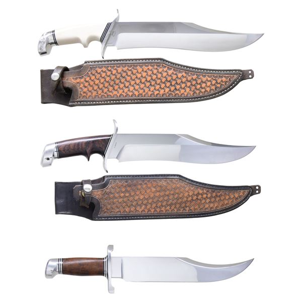 3 KENT DRAPER CUSTOM MADE KNIVES.