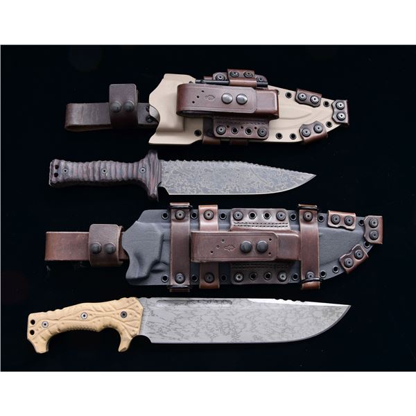 2 MILLER BROS. TACTICAL SIDE KNIVES.