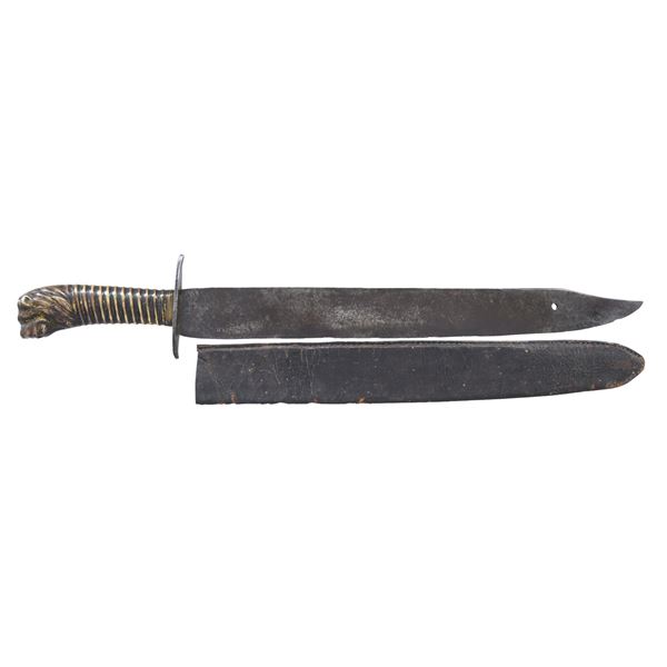 LARGE CONFEDERATE SIDE KNIFE.
