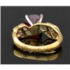 Image 3 : LADY'S 14K GOLD RUBY AND DIAMOND RING.
