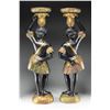 Image 3 : PAIR OF CARVED AND PAINTED NUBIAN STATUES.